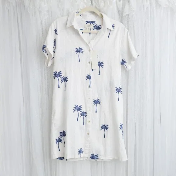 Calypso St. Barth | Dresses | Calypso St Barth Palm Print Linen Dress  Resort Wear Size L | Poshmark